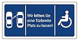 Aufkleber Hinweis 'Bitte Türbreite Abstand halten' Schild Folie selbstklebend | Größe wählbar Made in Germany, Größe: 5x10 cm