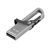 Hama 64GB USB-Stick USB2.0 Datenstick mit Karabiner (15 MB/s, Memory Stick besonders geeignet für Befestigung am Schlüsselbund oder Geldbeutel, Speicherstick, geeignet für Windows/MacBook) grau