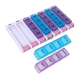 FONDOTIN 1Satz Pillenaufbewahrungsbox Fächer Bunt Medikamentenbox für Reisen Tägliche Pillen Organizer Rissfest Reinigen für Unterwegs Hause