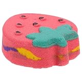 MERRYHAPY Aromatische Badesalzkugel in Erdbeerform mit Ätherischen Ölen für Frauen Entspannende Badekugel mit Pflegender Wirkung und Schaumigem Badeschaum