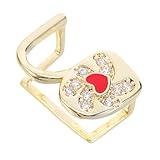 LRXIYODE Hip Hop Zähne Grill Gold Herz Design aus Kupfer und Zirkon Unisex Zahnkappe zum Aufstecken Langlebiges Party Accessoire Installieren Entfernen Modisches Schmuckstück für Alltag