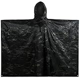 LOOGU Leichter wasserdichter Regenponcho mit Kapuze Camouflage Design Ripstop Mehrzweck Regenmantel für Männer und Frauen Regencape schnell trocknend wiederverwendbar Für Camping Angeln Jagd Events