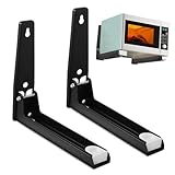 SOLUSTRE 1 Paar Ständer für Mikrowellenherde einstellbar Stand Gestell Ofen Die Wandmontage Mikrowelle Mikrowellenregal Mikrowellen-Wandhalterung Mikrowellenhalterung Rostfreier Stahl Black