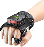 Eyoyo 2D Wearable Barcode Scanner: Tragbarer Bluetooth Fingerring 1D QR Code Scanner Kompatibel mit iPhone iPad Android Phone Tablet, Links & Rechts tragbarer Handschuh, schnelles Abstandsscannen für