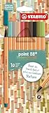 STABILO - Fineliner - point 88 NatureCOLORS - 10er Pack - mit 10 verschiedenen Farben