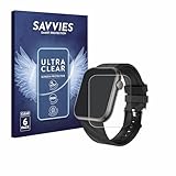 Savvies 6 Stück Schutzfolie für walkbee Smartwatch 1.96' Displayschutz-Folie Ultra-Transparent