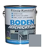 Dynamic24 Flüssig Kunststoff 5L Bodenbeschichtung 50m² Betonfarbe Beton Beschichtung Boden Estrich Farbe Halle Estrichfarbe Bodenfarbe für innen und außen Keller Terrasse Kellerboden Silbergrau