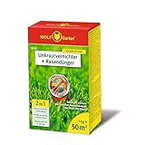 WOLF-Garten 2-in-1: Unkrautvernichter + Rasendünger SQ 50 (Rasendünger und Unkrautvernichter, wirkt über Blätter und Wurzeln, Wirkung bis zu 100 Tagen, ausreichend bis 50 m2) 3840481