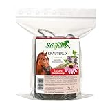 Stiefel Kräuterlix für Pferde, Leckstein mit gesunden Bronchialkräuter-Mischung, schmackhaften Beschäftigung, ideal für alle Pferde, mit Kordel zur Befestigung, 1kg