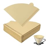 HOTUT Kaffeefilter papier, 100 Stück V-förmiger Einweg Kegelfilter, V01 Kaffee Papierfilter Größe 1 für marktführende Marken Kaffee, für Kaffeetropfkegel/Übergießmaschinen -Originalfarbe