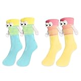 2 Paar Lustige Socken mit magnetischen Händen,Perfekt für jeden Anlass wie Valentinstag, Geburtstage,Socken Magnetische Hände für Liebe und Freundschaf Geschenkidee für Familie Freunde Kollegen