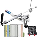 CWOVRS Messerschärfsystem, RX-009 Messerschärfer Profi 360° Flip Drehung mit festem Winkel, Präzise Slider, Küchenchef-Messerschärfer Set mit 4 Schleifsteine + 6 Diamantsteine