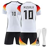 Generisch 2425 FußballtrikotsTrikot Fussball Jungen Heim Trikot Deutschland Fussball T-Shirt Shorts Socken Nr.7 Fussball Jersey Trainingsanzug für Erwachsene und Kinder, XS-28