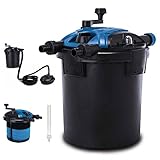 Scheppach Teichdruckfilter Komplettset PFS8000 | für Teiche bis 8000 L | Fördermenge 4000 L/h | 11 W UV-C Klärer mit Spin Clean | Schmutzanzeige | 9,5L Tank | Teichfilter Druckteichfilter Teichpumpe