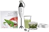 ESGE Zauberstab 90610 M 160 G Gourmet Stabmixer weiß mit Zubehör bis 15.000 U/Min