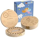 LumeeStar® Zahndose Milchzähne mit Namen zum Aufstellen | Zahnbox für Milchzähne Mädchen mit Display Funktion | Erinnerungsbox Baby Geschenke zur Geburt