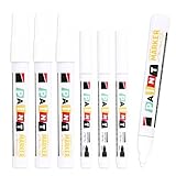 Vxcvzv Reifenstift Weiß 6 Stück Wasserdicht 3 0mm 1 0mm Spitze Permanent Marker für Autoreifen Glas Fliesen (Weiß)