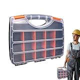 Organizerbox für Teile, Organizer für Hardware-Aufbewahrung - Organizer für Schrauben | Teile-Organizer 12 x 2 x 10 Zoll mit abnehmbaren Trennwänden, Werkzeugkasten für Ferr
