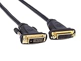 PremiumCord DVI Verlängerungskabel - 3m, Dual-Link, DVI-D (24 + 1) Buchse auf Stecker, Digital, Full HD 1080p 60Hz, Farbe schwarz, kpdvimf3, 3 m
