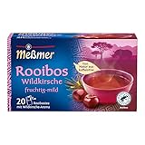 Meßmer Rooibos Wildkirsche Tee | aromatisiert | 20 Teebeutel | Vegan | Glutenfrei | Laktosefrei | Von Natur aus koffeinfrei