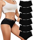 FINETOO Unterhosen Damen Baumwolle Unterwäsche Frauen Weich Baumwoll Unterwäsche Bequeme Schlüpfer Damen Slip Pantys Hipster Mehrpack 6er Pack(M)