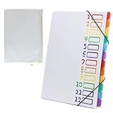 1 Stück Dokumentenmappe A4, Tragbar Fächermappe mit 12 Fächern, PP Kunststoff Ordnungsmappe Pultordner mit Gummizug, Wasserdicht, für Schule Bürobedarf