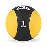 MSPORTS Medizinball 1 kg – Professionelle Studio-Qualität inkl. Übungsposter Gymnastikbälle
