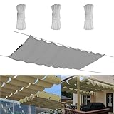 Einziehbare Welle Sonnensegel 0.6x2M, Verstellbar Aufrollbar Sonnenschutz Mit ösen, Spannmarkise Beschattung, Markise Wasserdicht Verstellbar Markisenstoff Für Terrassenüberdachung - Grauweiß