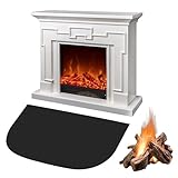 Feuerfeste Unterlage Feuerfeste Kaminmatte Funkenschutzplatte für Kaminofen Feuerfeste Bodenschutzmatte für Kamine Bodenblech Zum Schutz des Bodens Vor Funken (50 x 80 cm)