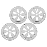 Hohopeti 4 Stück Edelstahl Lüftungsgitter für Backofen und Grill Runde Grilllüftungsabdeckung mit Lamellen Rostbeständig Geräuscharm für BBQ und Smoker