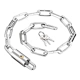 KOMBIUDA Kettenschloss Schlüssel sperren Kabel Radfahren Fahrradkettenschlösser Motorradschloss für den Haushalt Sicherheitskettenschlösser Fahrrad Sicherheitsschloss Manganstahl Silber