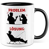 Angler Tasse Fischer Kaffeetasse Angeln Geschenk lustig Fischen Geschenkidee Witz Teetasse (Weiß & Schwarz)