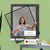 empasa Insektenschutz Fliegengitter Fenster START Fliegenschutz Alurahmen Mückengitter individuell zuschneidbar in weiß, braun oder anthrazit als Selbstbausatz