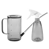 Surmounty Gießkanne + Sprühflasche, 2Pcs Gartenbewässerungstopf inkl. Pflanzengießkanne mit langem Auslauf, Wassersprühflasche, für Haus, Garten, Blumen, Zimmerpflanzen