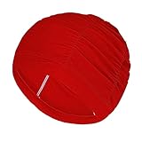 Lin’s Liliana Badekappe langes Haar - Schwimmkappe für Damen Mädchen – Badehaube Bequeme Passform Schwimmmützen skalierbar (Rot)