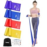 Fokky Fitnessbänder 4er-Set, 1.5M Resistance Bands mit 4 Widerstandsstufen, Widerstandsbänder mit Tragetasche Gymnastikband für Crossfit, Muskelaufbau, Yoga, Pilates für Männer und Frauen