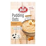 RUF Pudding Oats Karamell, harmonische Mischung aus Karamellpudding und Vollkorn-Haferflocken, ohne Zucker, mit Agavendicksaft gesüsst, 1 x 64g Beutel