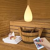 WRQIOO Sauna Lampe, Sauna Lampe Dimmbar, Sauna Lampe Kabellos mit 16 RGB Farben & 4 Modi, Saunalampe Led Farbwechsel für Saunaraum, Restaurant, Schlafzimmer mit Fernbedienung und USB-DC Ladekabel