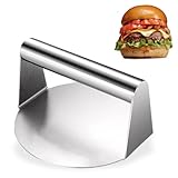 PIQIUQIU Burgerpresse Hamburgerpresse aus Edelstahl für leckere Hamburger, Patties, BBQ, Flat Top Grill, Durchmesser 5,5-Zoll