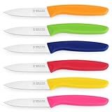 targzier Gemüsemesser 6er Set, buntes Küchenmesser-Set, ultrascharfes Obstmesser aus Edelstahl, gerades Schälmesser, rostfrei Küchenmesser, spülmaschinenfest