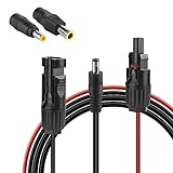 Solarpanel Stecker auf DC 8 mm, Kabel Solarstecker Photovoltaik zu 5,5x2,1mm mit 5,5x2,5mm, Kabelstecker 1.5M 16 AWG, Steckverbinder Solar Konverteranschluss für Powerstation Solargeneratoren
