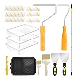wiroouia Farbroller-Set | Multifunktionaler Roller Mit Teleskopstange,Für Wände Türen Schränke Zäune Dekorationen Renovierung Bastelprojekte
