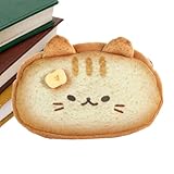 Yuemeuy Katzen Federmäppchen Toast Design | Plüsch Federmäppchen für Mädchen,Cartoon Schulorganizer für Kinder Jugendliche Kindergarten College Rucksack