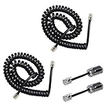 Senhai 2 Pack 360 ° Anti-Tangle Drehen Schwenken Telefonkabel Detanglers und 2er Pack 10ft Uncoiled (1Ft Coiled) Festnetzanschluss Telefon Hörer-Kabel -Schwarz