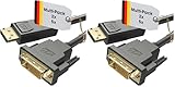 KabelDirekt – DisplayPort auf DVI Adapter Kabel – 2x 2m – in Deutschland entwickelt (Kabel für Grafikkarten mit DP-Ausgang & Monitore mit DVI-Eingang, unterstützt 1920×1200 bei 60Hz – unidirektional)
