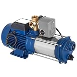 1800W-Motor Gartenpumpe 2.6HP 2850RPM Bewässerungspumpe 8Bar Automatischen Druckschalter Hub 98m Wasserpumpe Reiner Kupfermotor Durchflussmenge 4m ³/h Überhitzungsschutz