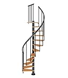 DOLLE Spindeltreppe Calgary Höhe 244,8-280,8 cm Stufen Buche Unterkonstruktion anthrazit Durchmesser 120 cm