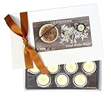 Lauensteiner Crème-Brûlée-Trüffel mit Alkohol 140g, 10 handgemachte, Crème-Brûlée-Pralinen in eleganter Geschenkbox - Weiße Edle Pralinen - Geschenk für jeden Anlass