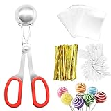 301 Cake Pop Treat Cake Pop Stiel Wrapper Set, inklusive 100 papierartigen Lutscherstäbchen, Cake Pop Beuteln und goldenen Drehbändern, 1 Cake Pop Schaufel für Herstellung von Süßigkeiten Lutscher