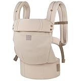 GAGAKU Babytrage für Babys Kleinkinder, Einfach zu Tragen Gesicht in Gesicht nach Vorne und Hinten Tragen, Ergonomisch Tragehilfe mit Nackenstütze, Geeignet für 3,2-15kg - Khaki